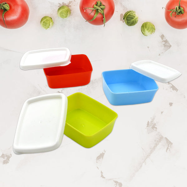 3-Piece Multicolor Airtight Container Set – Rectangular Food & Fridge Storage - Goyaldeal.com
