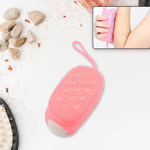 Super Soft Silicone Bath Brush – Double-Sided Body Scrubber for Deep Cleansing & Exfoliation (1 Pc) - Goyaldeal.com