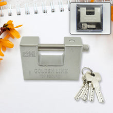94mm Stainless Steel Padlock: Rectangular, Hardened Steel, 5 Keys - Goyaldeal.com