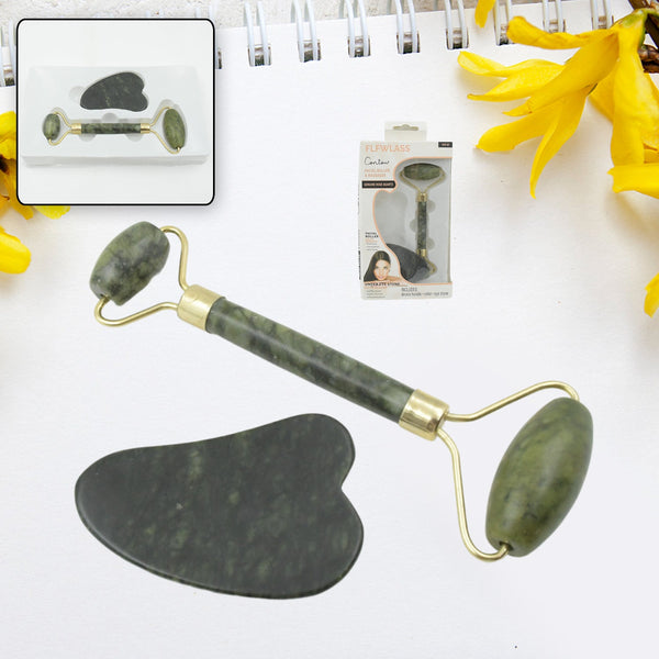 Jade Roller & Gua Sha Set – Natural Face Massager for Anti-Aging, Glowing Skin & Face Shaping (1 Pc) - Goyaldeal.com