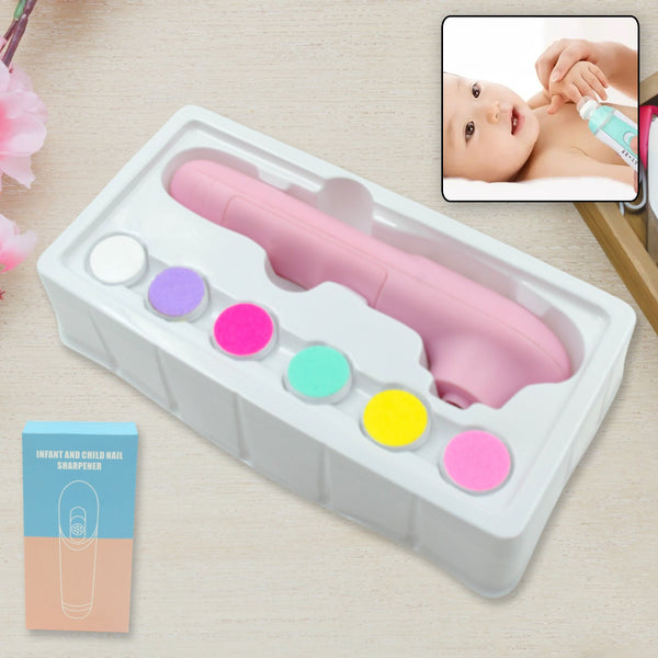 6 in1 Electric Manicure Nail Sharpener for Babies and Children Baby Nail Cutter Manicure with 6 Grinding Heads, Electric Baby Nail File Electric Nail Clipper Toddler Nail Scissors Dropshipping - Goyaldeal.com