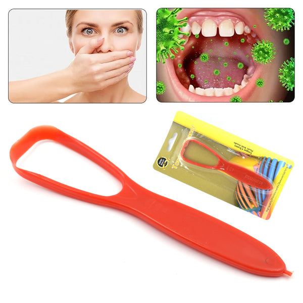 Plastic Tongue Cleaner For Kids & Adults | Tongue Scraper For Bad Breath, Maintain Oral Hygiene for Daily Use | for Fresh Breath & Bacteria Removal | Improved Taste Plastic With Handle Tongue Cleaner (1 Pc ) - Goyaldeal.com