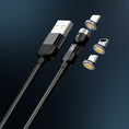 3 in 1 Magnetic USB Charging Cable | USB-c Android and Lightning with Extra Protecting Nylon| Strong Magnetic Cable with Full Rotation Support Fast Charging - Goyaldeal.com