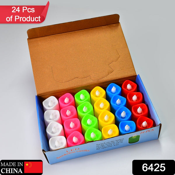 Festive Lighting for Any Occasion: 24 Pack LED Tealight Candles (Multicolor) - Goyaldeal.com