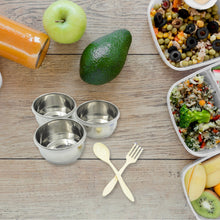 6In1 Tiffin Box-Lunch Box | 3 Stainless Steel Containers | Plastic lid Box | Spoon & Fork /Plastic Bottle | Insulated Fabric Bag | Leak Proof | Microwave Safe  for Office, College and School for Men, Women (6 pcs) - Goyaldeal.com