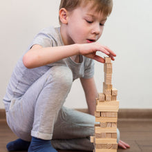 54 Pcs Blocks 4 Dices Wooden Tumbling Stacking Building - Goyaldeal.com