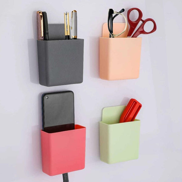Multipurpose Plastic Wall Mounted Remote & Mobile Holder Stand – (Pack of 4) - Goyaldeal.com