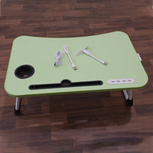 MultiPurpose Study Table Foldable Portable Notebook Bed Lap Desk Tray Stand Reading Holder with Coffee Cup Slot, Drawer, Fan, USB Cable & Light for Breakfast, Reading & Movie Watching (1 Pc Mix Color) - Goyaldeal.com