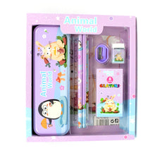 Stationery Kit for Kids - Metal Pencil Box, Sharpener, Pencil & Eraser (12 Pc Set) - Goyaldeal.com