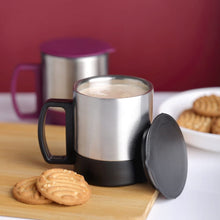 Stainless Steel Coffee/Tea Cup, Stainless Steel Lid Cover Hot Coffee/Tea Mug Hot Insulated Double Wall Stainless Steel, Coffee and Milk Cup with Lid & Handle Easy To Carry - Coffee Cup (1 Pc) - Goyaldeal.com