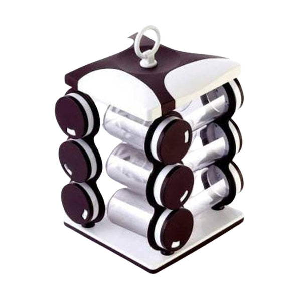 Spice jar Set - Food Grade Plastic 12pcs Spice jar (Brown Box) - Goyaldeal.com