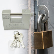 94mm Stainless Steel Padlock: Rectangular, Hardened Steel, 5 Keys - Goyaldeal.com