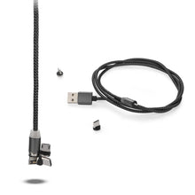 Magnetic Charging Cable 3 in 1 Metal Magnetic Micro USB Type C Lighting Cable with LED, Multiple Charging Adapters for All Android and all Smartphones  (Compatible with All Android and iPhone Smartphones, Tablet, PC, Mobile - Goyaldeal.com