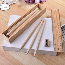 Colorful Wooden Pencil Set with Pencil box, Ruler, Sharpener For for Kids, Artist, Architect (12 Pcs Set) - Goyaldeal.com