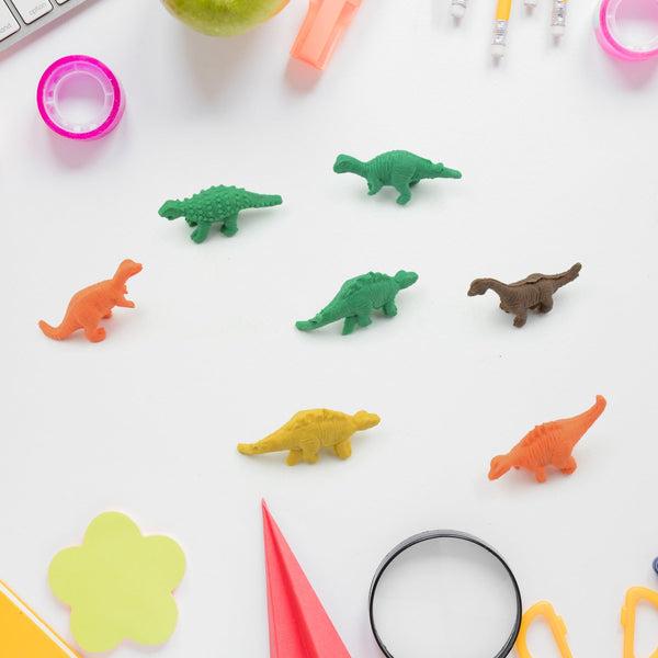 7 Piece Dinosaur Shaped Erasers for Kids - Animal Erasers, 3D Puzzle - Goyaldeal.com