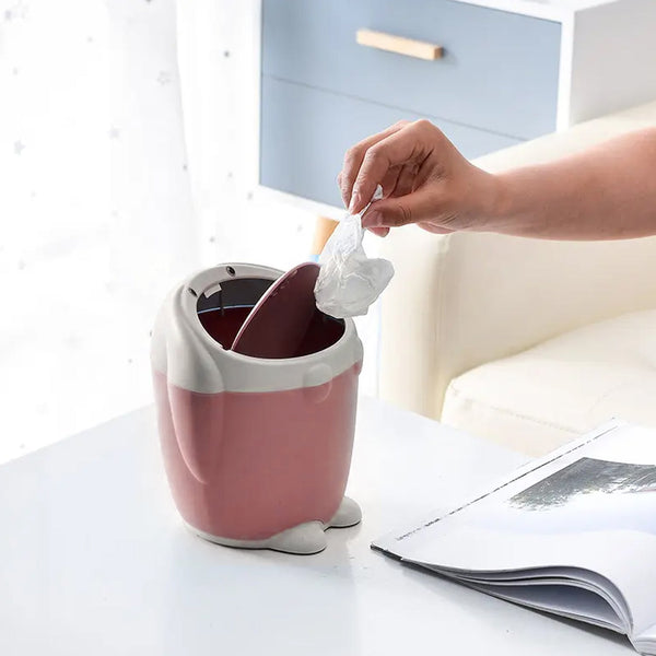 Little White Rabbit Trash Can Small Garbage can with lid Trash can for Cars Mini Dumpster for Desk Tabletop Litter bin Bunny Trash can Rabbit Garbage can,Mini Dustbin Garbage can for Desk - Goyaldeal.com