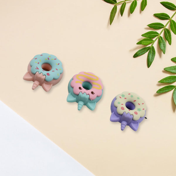 Tree Small Sized Cartoon Themed Non-Toxic Donut Erasers, School Stationery | for Kids - Boys & Girls | Birthday Gift |Return Gift (3pc Set) - Goyaldeal.com