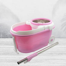 Spin Mop with Bucket for Floor Cleaning - Magic Mop Set with Steel Spin, Mop Stick, and Bucket for Home & Office - Goyaldeal.com