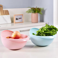 Plastic Rice Bowl / Food Strainer Thick Drain Basket for Rice, Vegetable & Fruit, Strainer Colander, Fruit Basket, Pasta Strainer, Washing Bowl (1 pc ) - Goyaldeal.com