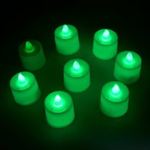 GREEN FLAMELESS LED TEALIGHTS, SMOKELESS PLASTIC DECORATIVE CANDLES - LED TEA LIGHT CANDLE FOR HOME DECORATION (PACK OF 8) - Goyaldeal.com