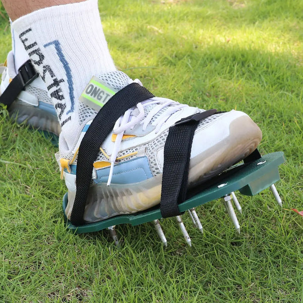 Lawn Aerator Sandals, Garden Grass Aerator Spiked Sandals Green Studded Shoes for Yard Patio Garden Excavation - Goyaldeal.com