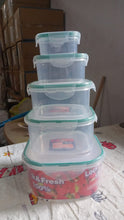 Kitchen Storage Containers Set – Fridge Storage, Plastic Organizer, Snap-Seal Lunch Box (5 Pcs Set) - Goyaldeal.com