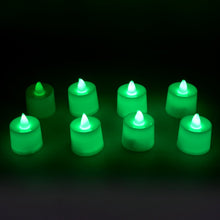 GREEN FLAMELESS LED TEALIGHTS, SMOKELESS PLASTIC DECORATIVE CANDLES - LED TEA LIGHT CANDLE FOR HOME DECORATION (PACK OF 8) - Goyaldeal.com