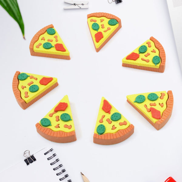 3D Pizza Slices Eraser Set – Fancy & Colorful Stationery for Kids & Gifts (7 slice) - Goyaldeal.com