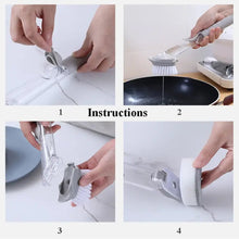 Mix Color Dish Scrubber with Soap Dispenser, Soap Dispensing Dish Brush Set, Dishwashing Brushes Kitchen Scrub Dish Wand for Dishes Sink Pot Pan Cleaning and Washing,1 Handle,3Refill Replacement Head - Goyaldeal.com