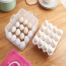 2Layer, 32 Grid Egg Tray with Lid Egg Carrier Holder for Refrigerator, Camping Food Storage Container with Handle (1 Pc ) - Goyaldeal.com