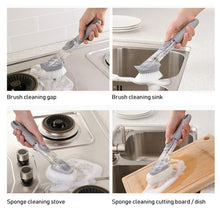 Home & Kitchen Cleaning Brushes, Scrubber, Soap Dispenser Scrub Brush for Pans Pots and Bathtub Sink (2 In 1) - Goyaldeal.com
