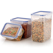 Rectangle Food Storage Containers: Airtight, Leak-Proof Lids (3-Pack, Clear ABS) - Goyaldeal.com