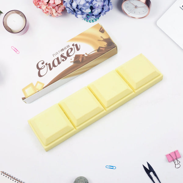 3D Chocolate Shaped Erasers Soft Pencil Erasers Supplies for Office School Students Drawing Writing Classroom Rewards for Return Gift, Birthday Party, School Prize (1 Pc 4 grid) - Goyaldeal.com