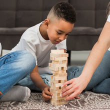 54 Pcs Blocks 4 Dices Wooden Tumbling Stacking Building - Goyaldeal.com