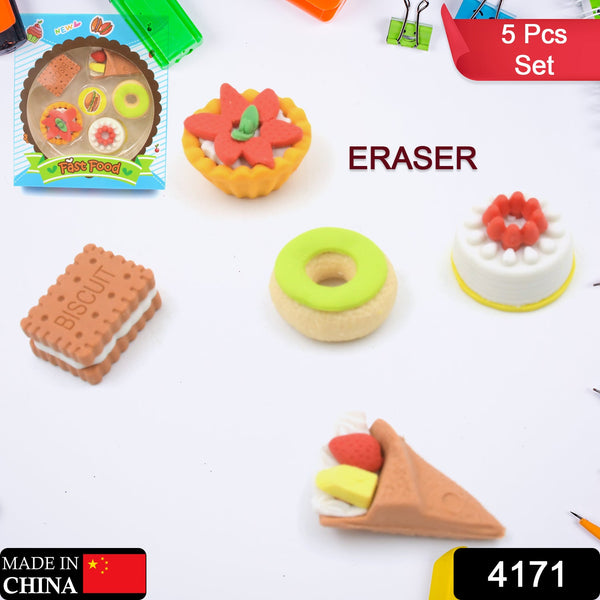 3D Fast Food Erasers Set, Cute Mini Colorful Erasers for Kids Gift & School (5 Pcs) - Goyaldeal.com