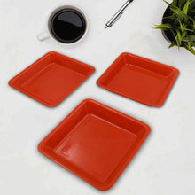 Square Plastic Halwa Dinner Plate Snacks / Breakfast, Restaurant Serving Trays Home School Coffee Hotel Kitchen Office (3 Pcs Set) - Goyaldeal.com