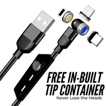 3 in 1 Magnetic USB Charging Cable | USB-c Android and Lightning with Extra Protecting Nylon| Strong Magnetic Cable with Full Rotation Support Fast Charging - Goyaldeal.com
