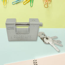 94mm Stainless Steel Padlock: Rectangular, Hardened Steel, 5 Keys - Goyaldeal.com