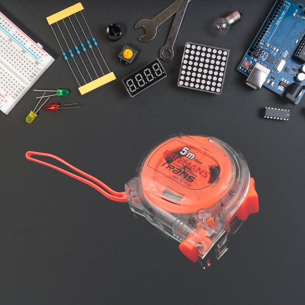 5 Meter Measuring Tape with Press Release Locking System, Measuring Tape with Transparent Gripper for Engineering/Hight/Decoration Measurement - Goyaldeal.com