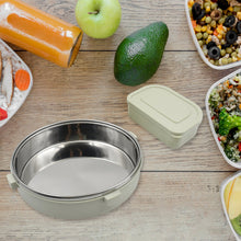 Miracle Stainless Steel Round Lunch Box, with Small Plastic Box Insert Leak Proof Lunch Box with Transparent lid, Lunch Box for Kids & Adults for School, Office (450 ML + 250 ML Approx) - Goyaldeal.com