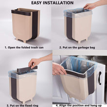 Hanging Trash Can for Kitchen Cabinet Door, Small Collapsible Foldable Waste Bins, Hanging Trash Holder for Bathroom Bedroom Office Car, Portable. - Goyaldeal.com