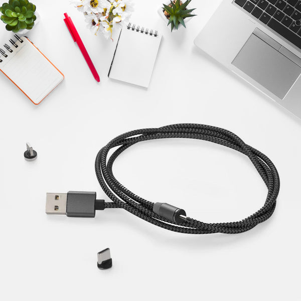 Magnetic Charging Cable 3 in 1 Metal Magnetic Micro USB Type C Lighting Cable with LED, Multiple Charging Adapters for All Android and all Smartphones  (Compatible with All Android and iPhone Smartphones, Tablet, PC, Mobile - Goyaldeal.com