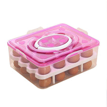 2Layer, 32 Grid Egg Tray with Lid Egg Carrier Holder for Refrigerator, Camping Food Storage Container with Handle (1 Pc ) - Goyaldeal.com