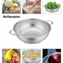 Stainless Steel Colander with Handle, Large Strainer Basket for Kitchen (25.5 cm) - Goyaldeal.com