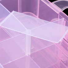 Versatile 18-Grid 3-Layer Transparent Plastic Organizer Box with Adjustable Dividers for Jewelry & Fishing Hooks - Goyaldeal.com