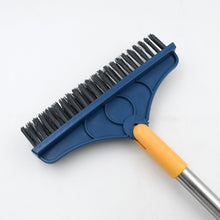 2 in 1 Cleaning Brush & Wiper , Long Handle Floor Brush, Rotatable Cleaning Brush for Bathroom, Kitchen, 120 Degree Triangular Rotating Brush Head with Wiper - Goyaldeal.com