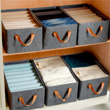 FOLDABLE STORAGE BOX HANDLES, COTTON AND LINEN STORAGE BINS AND BASKETS ORGANIZER FOR NURSERY, CLOSET, BEDROOM, HOME (45 Cm) - Goyaldeal.com