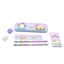 Stationery Kit for Kids - Metal Pencil Box, Sharpener, Pencil & Eraser (12 Pc Set) - Goyaldeal.com