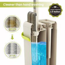 Floor Mop and Bucket Set, Flat Mop for Cleaning with Wringer, Self Clean Damp Mop and Bucket for Hardwood, Laminate, 2 in 1 Hands Free Mop with Washable Microfiber Pad for Wet & Dry Use - Goyaldeal.com