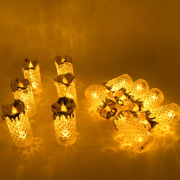 Gold LED Flameless Candles for Decor & Gifting (12 Pc MOQ) - Goyaldeal.com